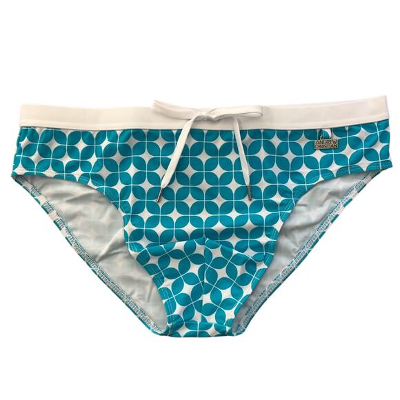 Andrew Christian Viceroy Bikini Aqua White XL Extra Large - Picture 7 of 12